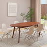 conjunto mesa de jantar oval vertice 190cm nozes com 6 cadeiras eames eiffel 3