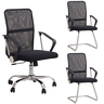 kit cadeiras de escritorio 1 montreal giratoria 2 base fixa preto