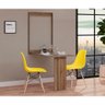 01 conjunto de mesa dobravel retratil 100cm noronha com 2 cadeiras eiffel amarelo