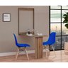 01 conjunto de mesa dobravel retratil 100cm noronha com 2 cadeiras eiffel azul