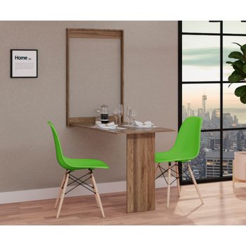 01 conjunto de mesa dobravel retratil 100cm noronha com 2 cadeiras eiffel verde