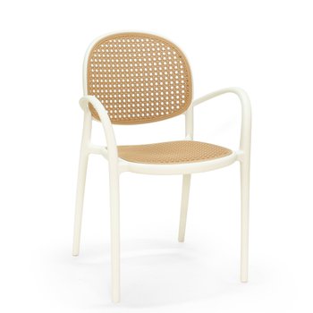 cadeira de jantar roma com braco bege magazine decor 1