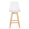 banqueta alta leda base madeira com encosto branca magazine decor 3