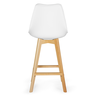 banqueta alta leda base madeira com encosto branca magazine decor 6