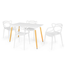 conjunto mesa de jantar retangular eiffel branca 120x80cm com 4 cadeiras allegra 6