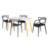 conjunto mesa de jantar retangular eiffel branca 120x80cm com 4 cadeiras allegra 9