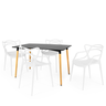 mesa retangular eiffel 120x80 preta com 4 cadeiras allegra magazine decor 4