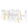 mesa de jantar retangular eiffel branca 120x80cm com 6 cadeiras italia magazine decor 3
