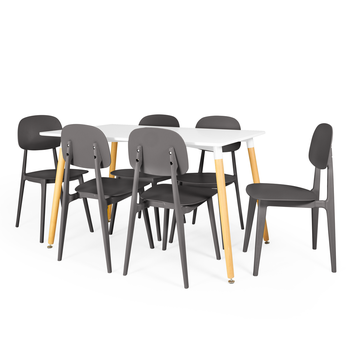 mesa de jantar retangular eiffel branca 120x80cm com 6 cadeiras italia magazine decor 4