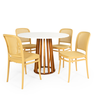 mesa de jantar redonda 100cm talia branca com 4 cadeiras roma magazine decor 3
