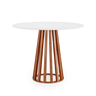 mesa de jantar redonda 100cm talia amadeirada branca magazine decor