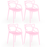 kit 4 cadeiras masters allegra empilhavel rosa magazine decor