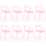 kit 8 cadeiras masters allegra empilhavel rosa magazine decor