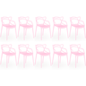 kit 10 cadeiras masters allegra empilhavel rosa magazine decor
