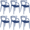 kit 6 cadeiras de jantar allegra azul petroleo magazine decor
