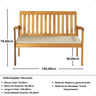 banco para jardim 2 lugares robust em madeira macica com almofada bege magazine decor 1