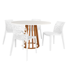 mesa de jantar redonda talia amadeirada branca 120cm com 4 cadeiras gruvyer magazine decor 2