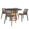 mesa de jantar redonda talia amadeirada 120cm preta com 4 cadeiras gruvyer magazine decor 3