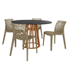 mesa de jantar redonda talia amadeirada 120cm preta com 4 cadeiras gruvyer magazine decor 5