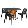 mesa de jantar redonda talia amadeirada 120cm preta com 4 cadeiras gruvyer magazine decor 6