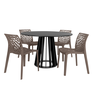 mesa de jantar redonda talia preta 120cm com 4 cadeiras gruvyer magazine decor 4