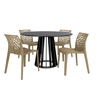mesa de jantar redonda talia preta 120cm com 4 cadeiras gruvyer magazine decor 6