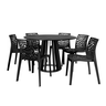 mesa de jantar redonda talia 120cm preta com 6 cadeiras gruvyer magazine decor 1