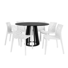 mesa de jantar redonda talia 120cm preta com 6 cadeiras gruvyer magazine decor 3