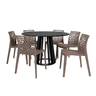 mesa de jantar redonda talia 120cm preta com 6 cadeiras gruvyer magazine decor 4