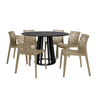 mesa de jantar redonda talia 120cm preta com 6 cadeiras gruvyer magazine decor 6