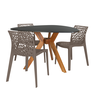 mesa de jantar nina 3 lugares 120cm preta com cadeira gruvyer 4