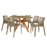 mesa de jantar organica nina 6 lugares natural 120cm com cadeira gruvyer magazine decor 6