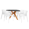 mesa de jantar organica 6 lugares nina 120cm preta com cadeiras gruvyer magazine decor 3