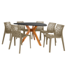 mesa de jantar organica 6 lugares nina 120cm preta com cadeiras gruvyer magazine decor 6
