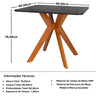 mesa de jantar quadrada 90x90 isa em mdf e madeira macica magazine decor 1