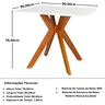 mesa de jantar quadrada 90x90 isa em mdf e madeira macica magazine decor 3
