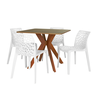 mesa de jantar quadrada 4 lugares 90x90cm isa natural com cadeira gruvyer magazine decor 3