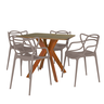 mesa de jantar quadrada 4 lugares isa 90x90cm natural com cadeira allegra magazine decor 8