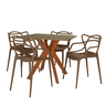 mesa de jantar quadrada 4 lugares isa 90x90cm natural com cadeira allegra magazine decor 9