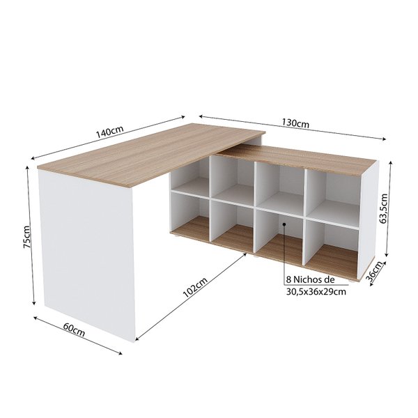 escrivaninha em l barcelona com nichos magazine decor 4