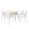 mesa de jantar redonda 6 lugares eiffel branca 120cm com cadeira gruvyer 3