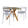 mesa de jantar organica 3 lugares nina natural 120cm com cadeira allegra magazine decor 6