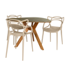 mesa de jantar organica 3 lugares nina natural 120cm com cadeira allegra magazine decor 10