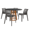 mesa de jantar redonda 4 lugares talia amadeirada preta com 4 cadeiras gruvyer magazine decor 3