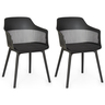 kit 2 cadeiras de jantar estofada marcela preta magazine decor