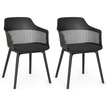 kit 2 cadeiras de jantar estofada marcela preta magazine decor