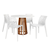mesa de jantar redonda 4 lugares 100cm talia amadeirada branca com cadeira gruvyer 3