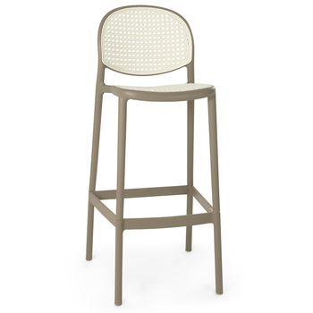 kit 2 banqueta alta com encosto roma em polipropileno cinza escuro magazine decor 2