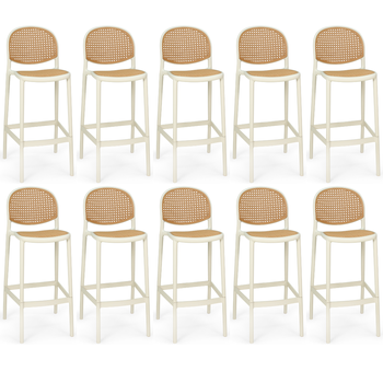 kit banqueta alta roma com encosto em polipropileno nude magazine decor 1