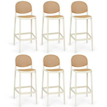 kit banqueta alta roma com encosto em polipropileno nude magazine decor 2